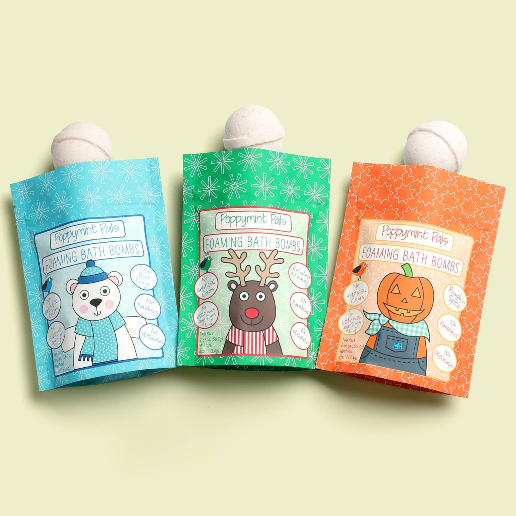 Poppymint Foaming Bath Bombs