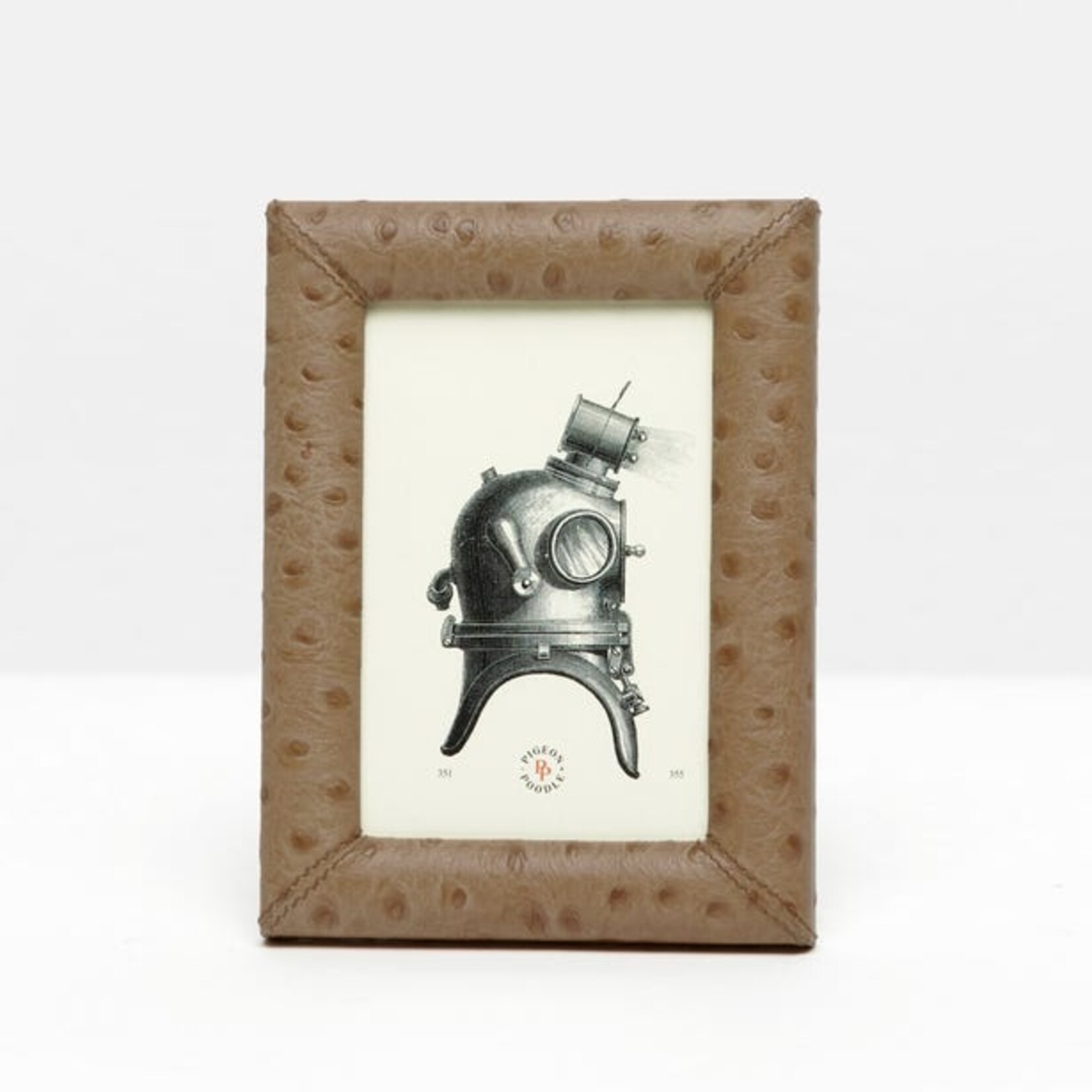 Pigeon and Poodle Witney Ostrich Frame in Oat Brown Leather - 4x6