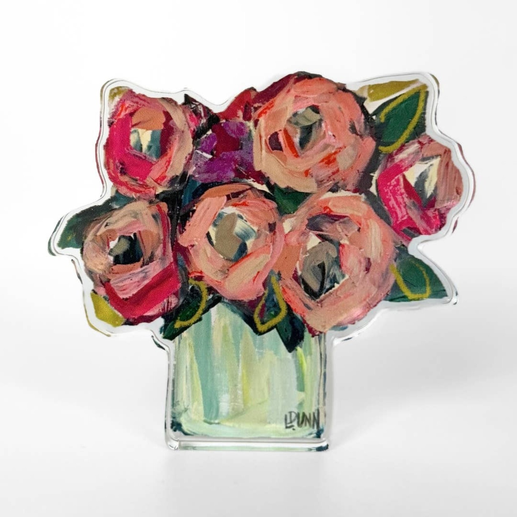 Lauren Dunn Blush & Blue Floral Acrylic Block in Bitty