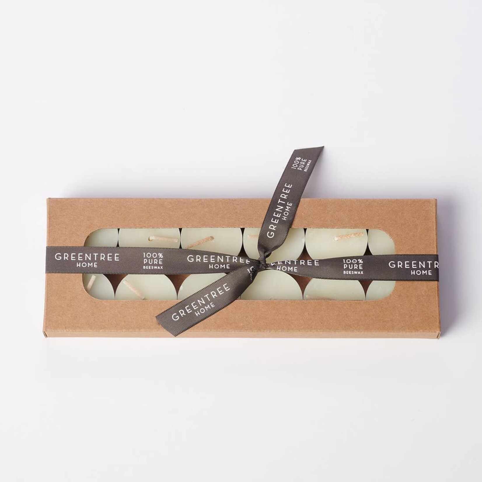 Green Tree Home Cream Tea Light Candles (Box Set of 12)