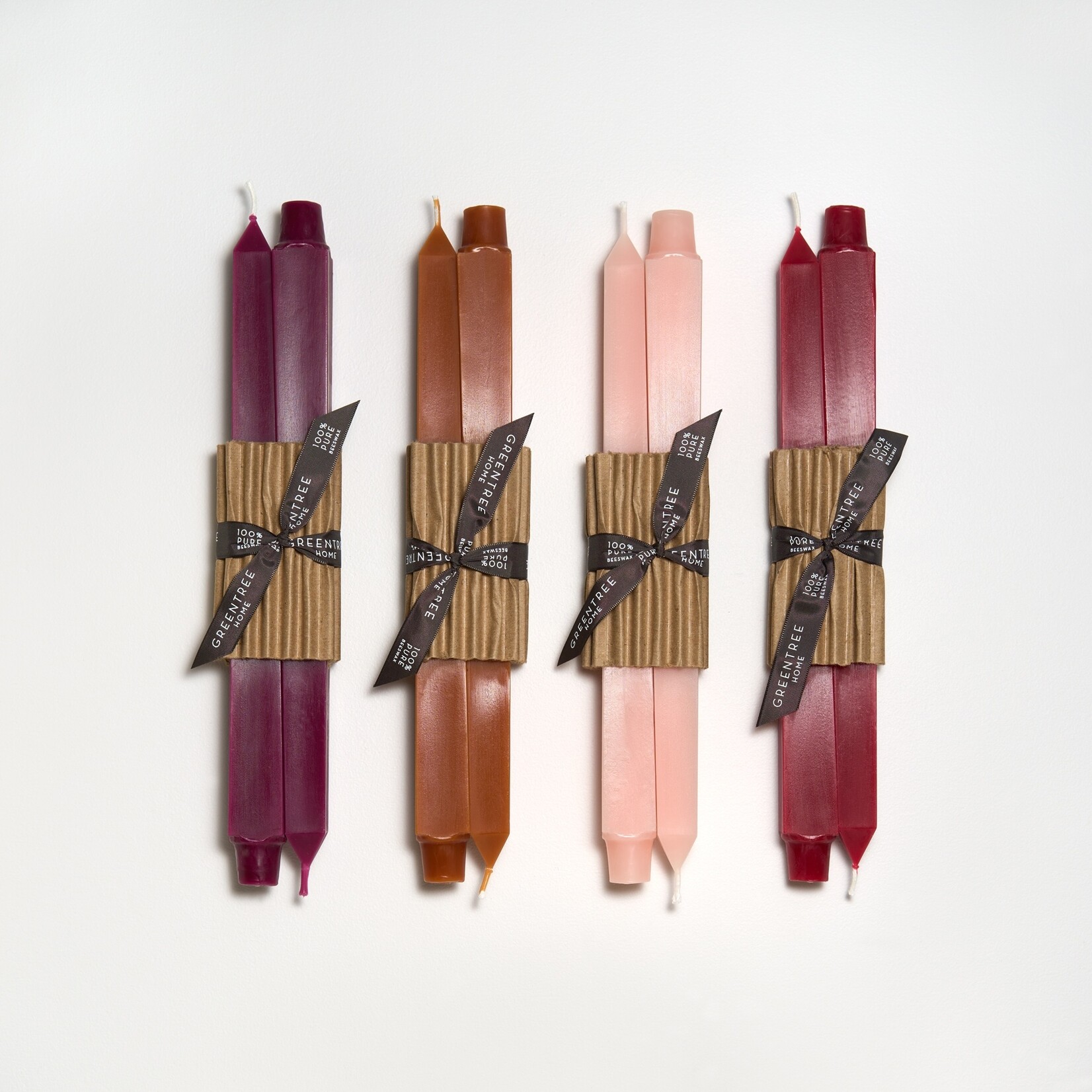 Green Tree Home Square Taper Candles (Set of 2) - 12"