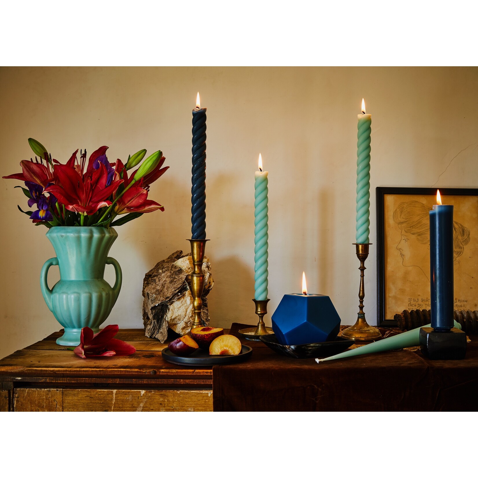 Green Tree Home Rope Candles (Set of 2) - 10"