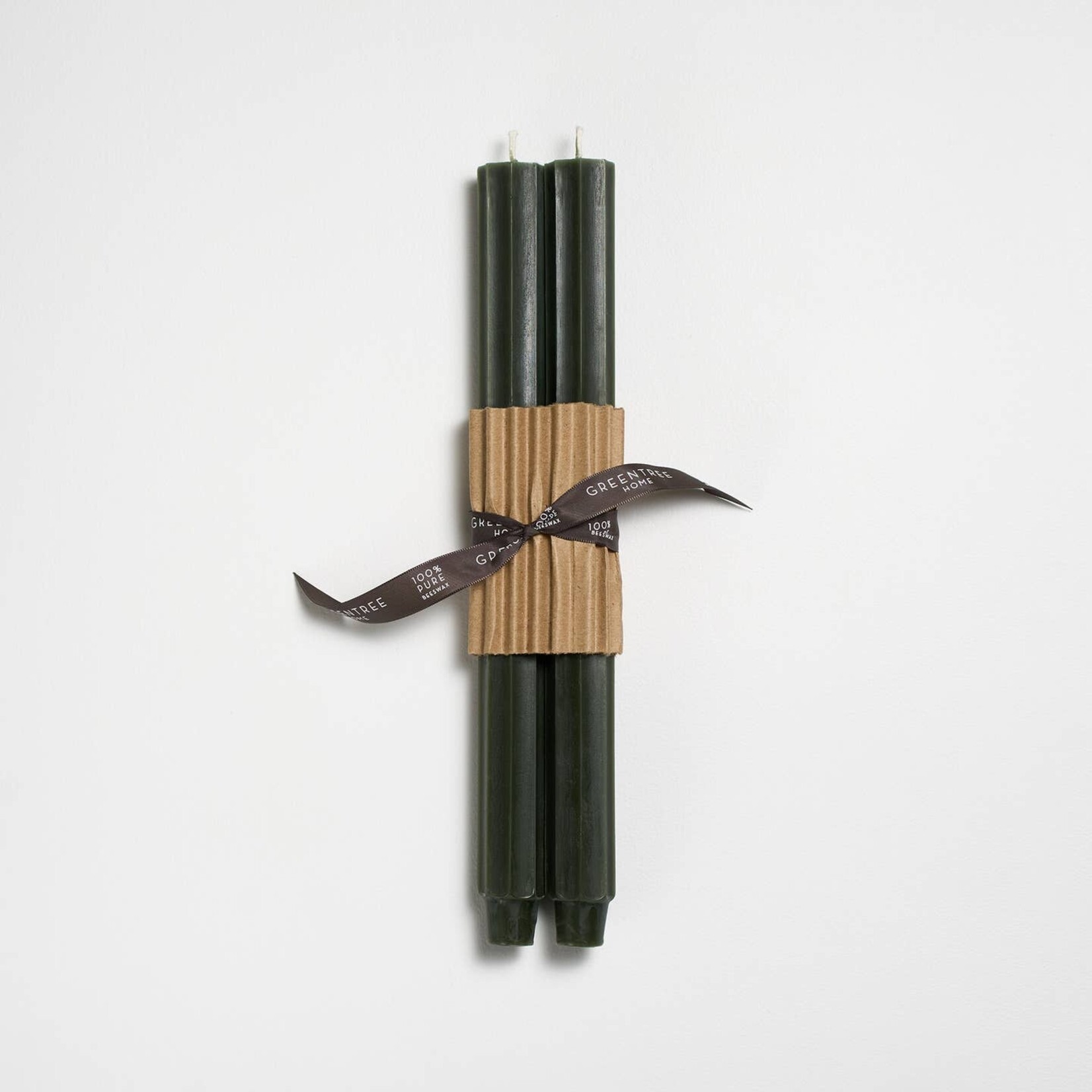 Green Tree Home Fluted Church Taper Candles (Set of 2) - 12"