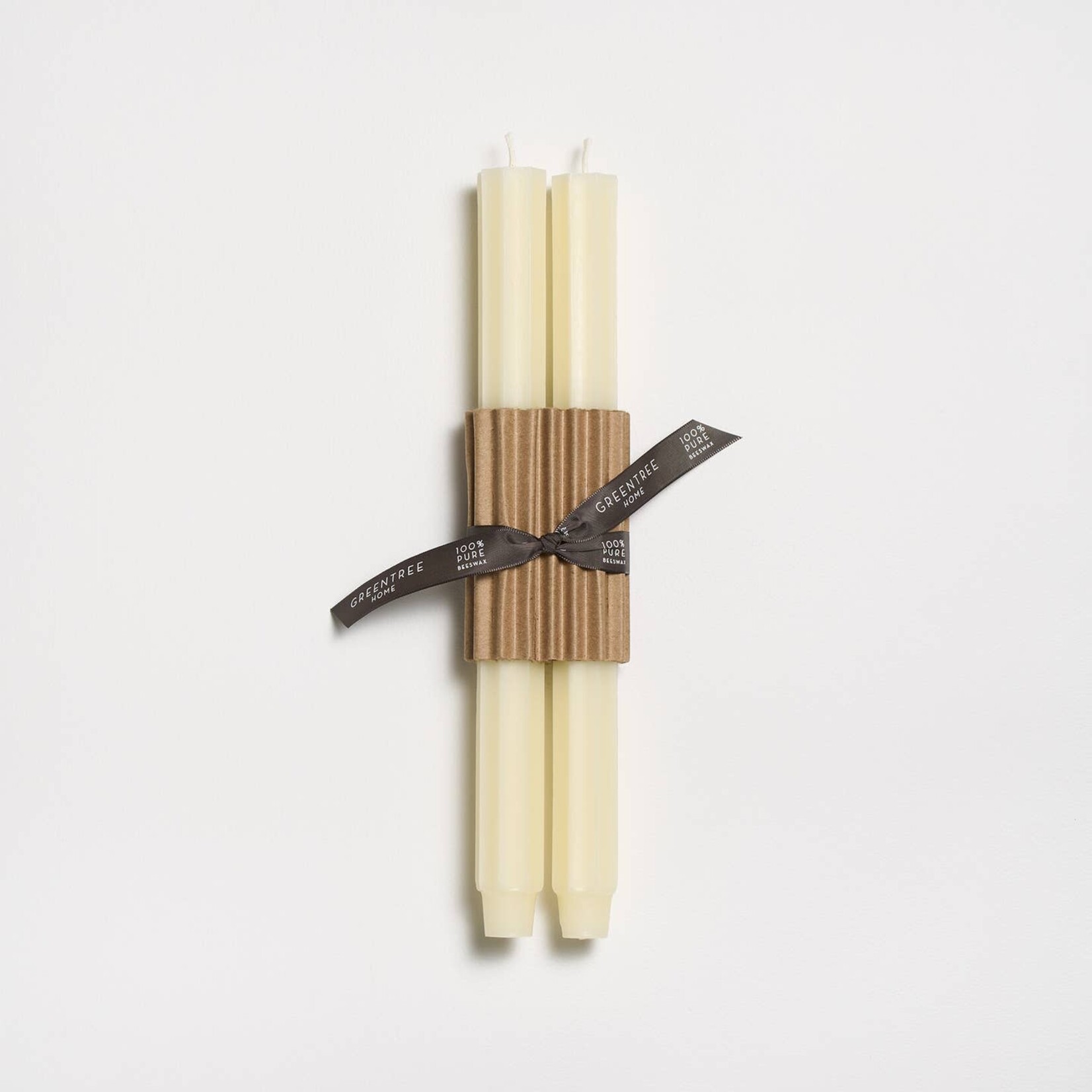 Green Tree Home Fluted Church Taper Candles (Set of 2) - 12"