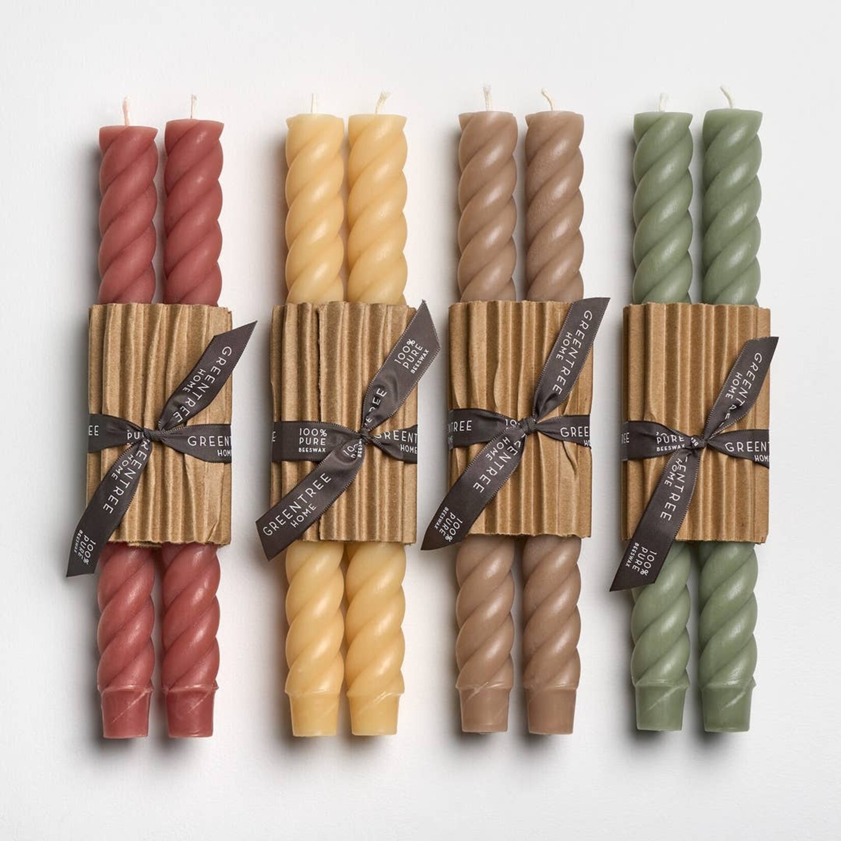 Green Tree Home Rope Candles (Set of 2) - 10"