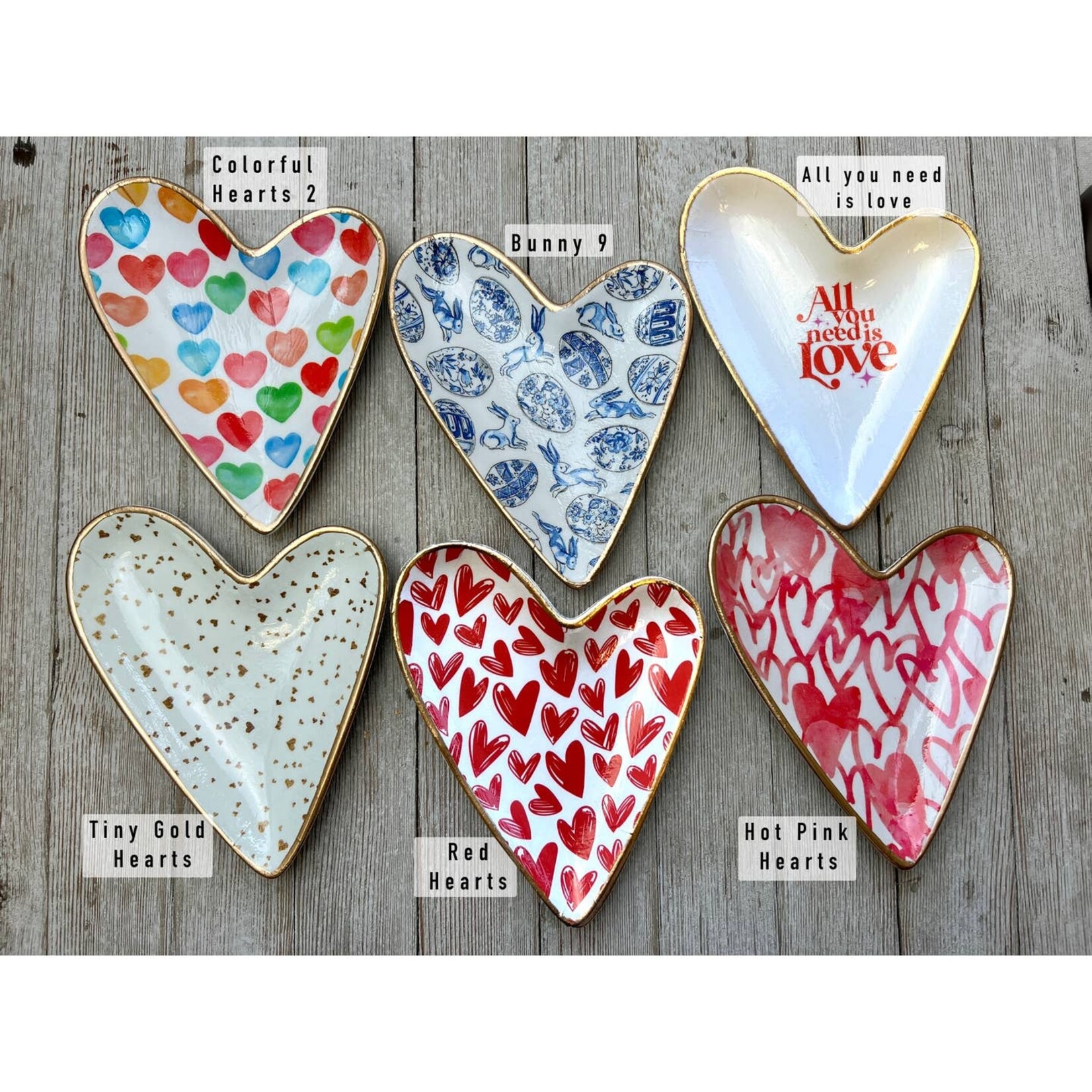 Ten Twenty Six Designs Decoupage Ceramic Heart Dishes