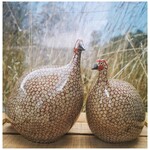 Les Céramiques de Lussan Guinea Fowl Grey Spotted Bordeaux