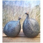 Les Céramiques de Lussan Guinea Fowl Matte Grey Spotted Black Medium