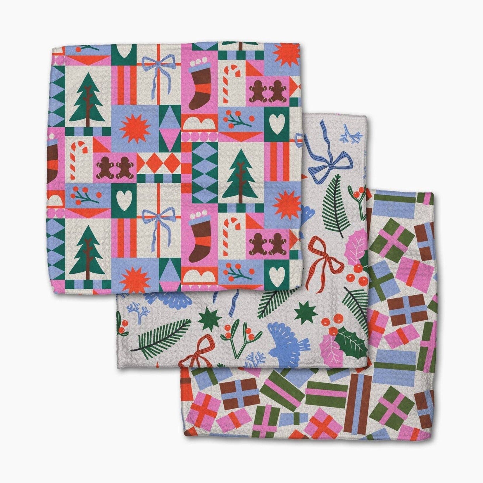 Geometry Geometry Holiday Dishcloths (Set of 3)