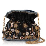 Mary Francis Le Jardin Beaded Floral Crossbody Bucket Bag