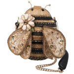 Mary Francis Sweet As Honey Bee Gold and Black Handbag