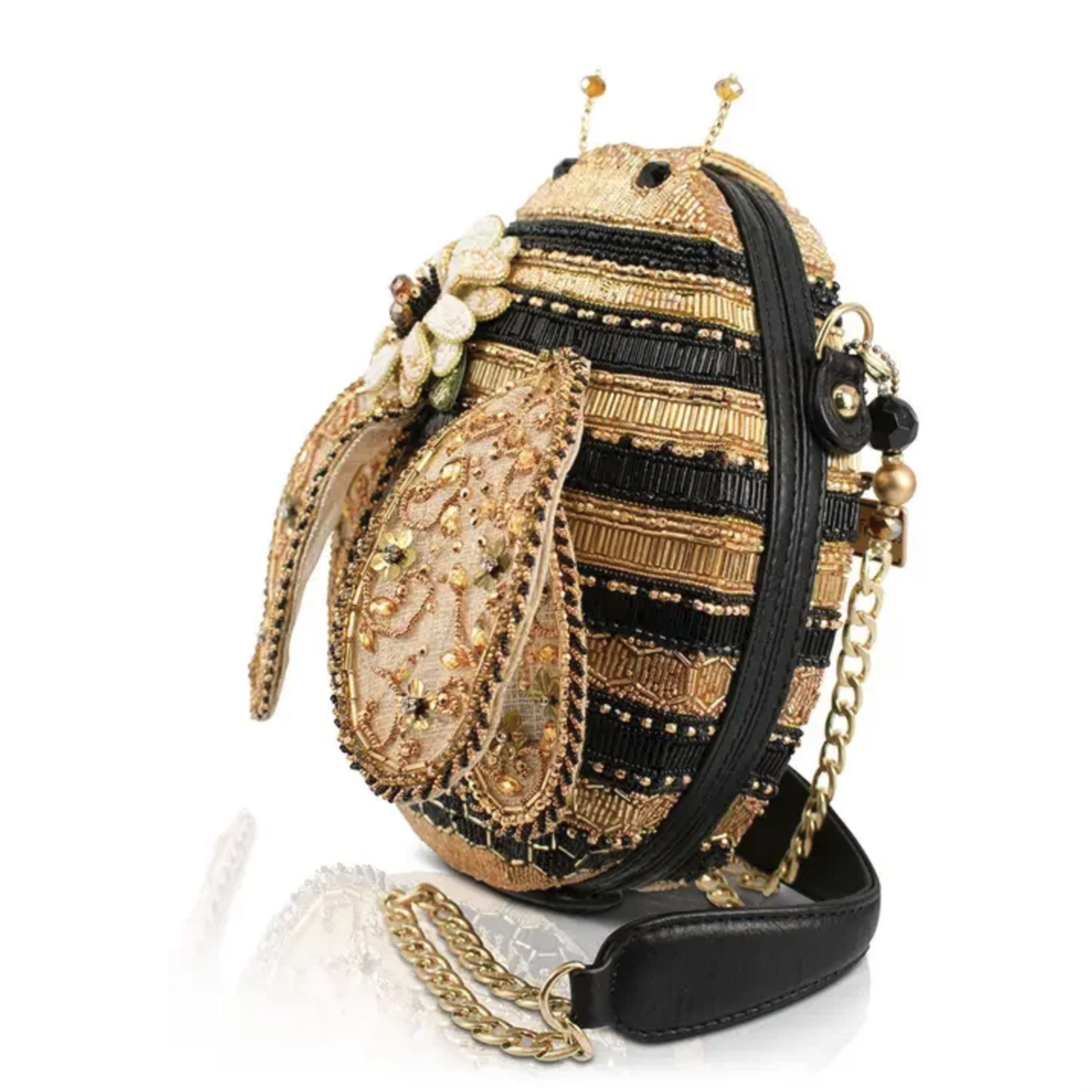 Mary Francis Sweet As Honey Bee Gold and Black Handbag