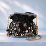 Mary Francis Le Jardin Beaded Floral Crossbody Bucket Bag