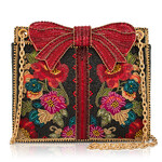 Mary Francis Gifted Floral Bow Crossbody Handbag