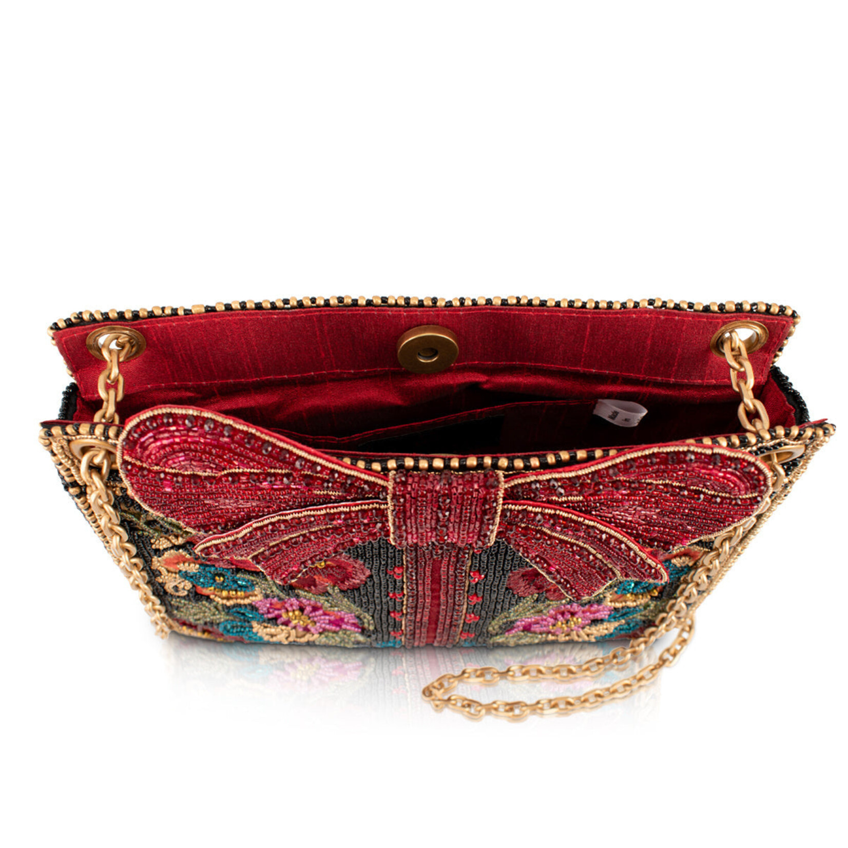 Mary Francis Gifted Floral Bow Crossbody Handbag