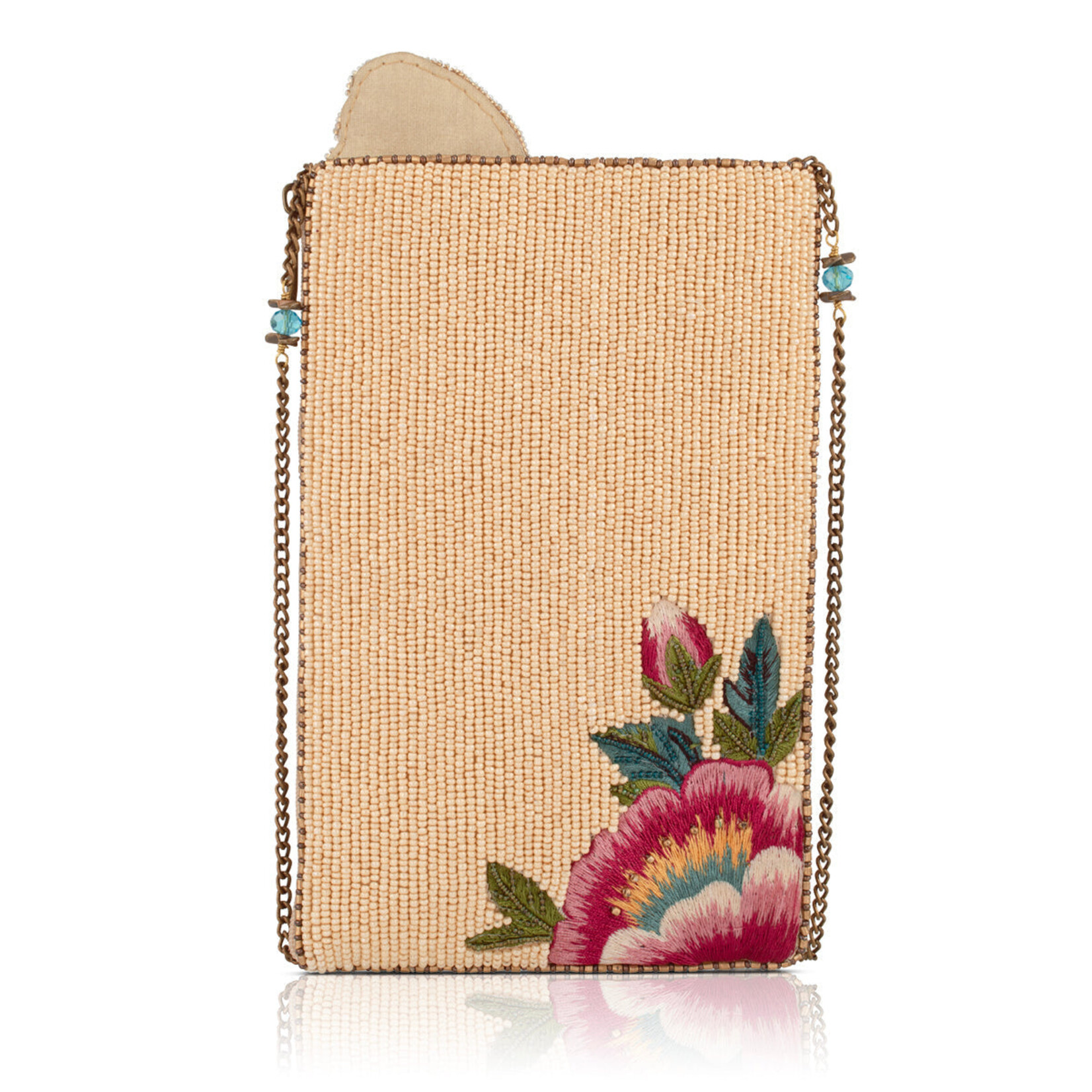 Mary Francis Butterfly Garden Beaded Floral Crossbody