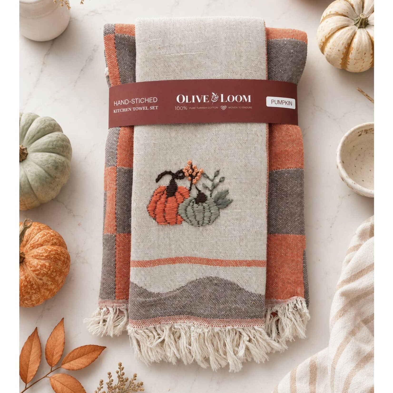 Olive & Loom Hand-Stitched Towel Sets