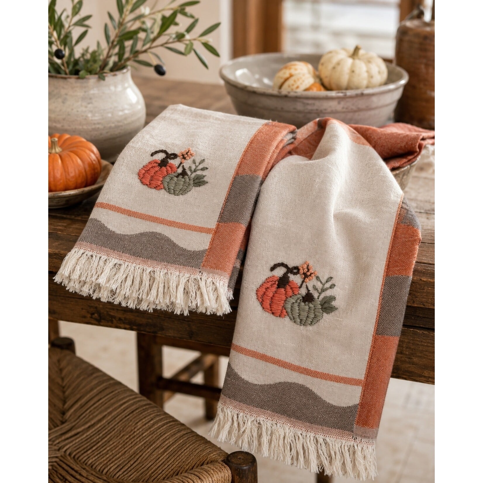 Olive & Loom Hand-Stitched Towel Sets