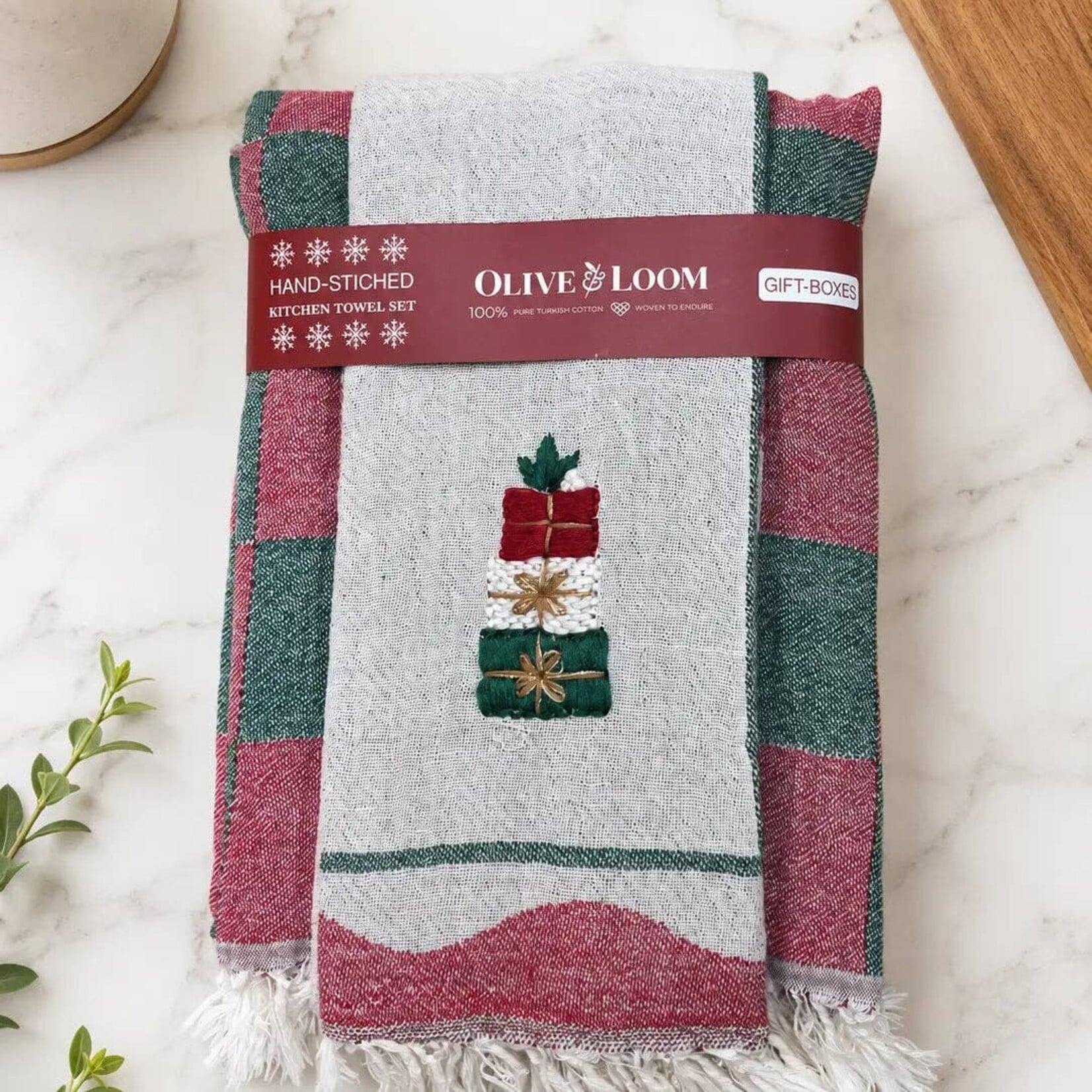 Olive & Loom Hand-Stitched Towel Sets