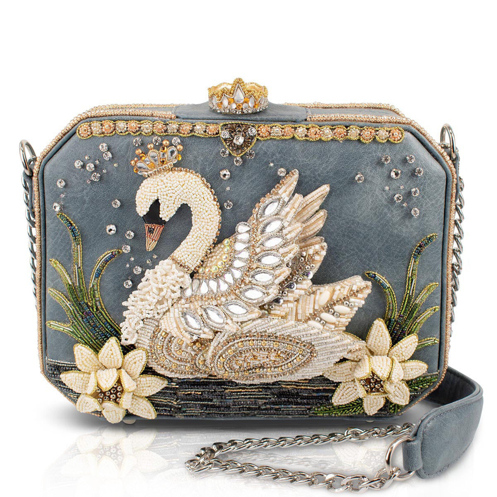 Mary Frances Swan Princess Hard Sided Ivory Swan Handbag