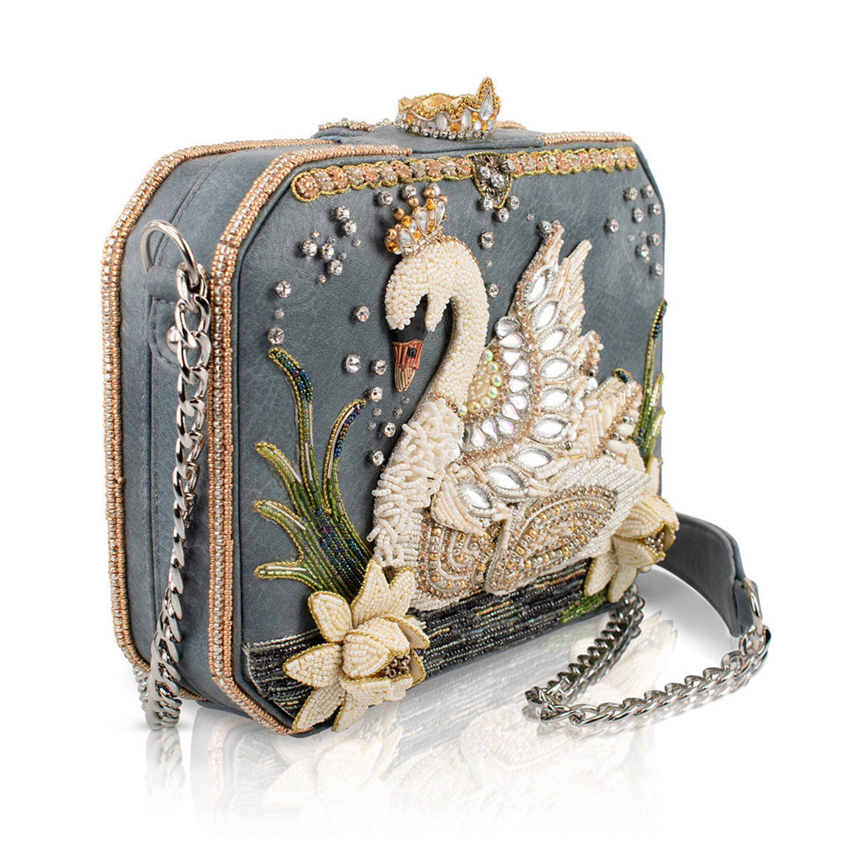 Mary Frances Swan Princess Hard Sided Ivory Swan Handbag