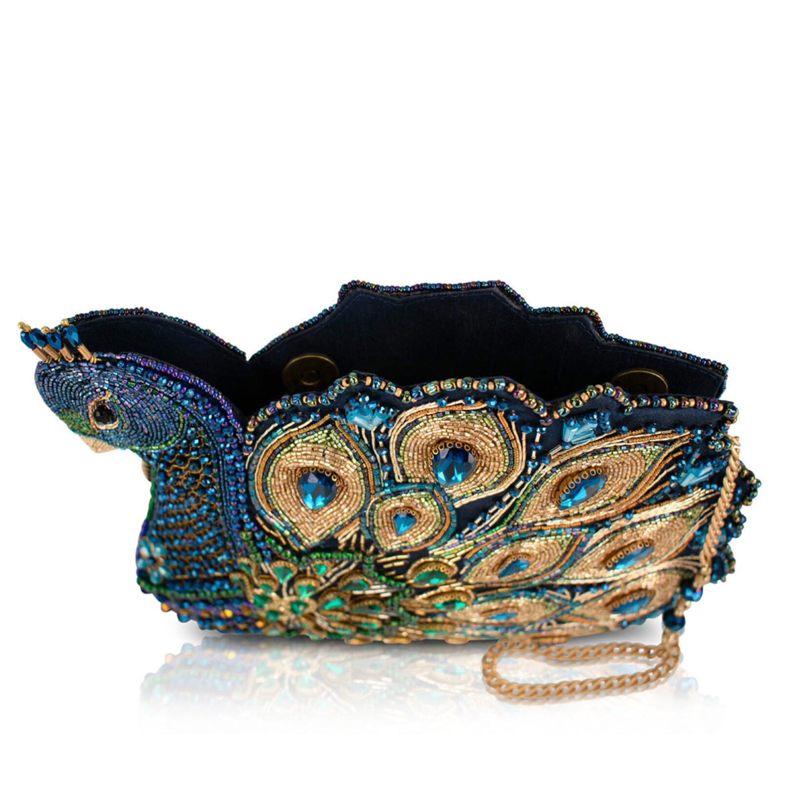 Mary Frances Show Off Beaded Peacock Crossbody Bag
