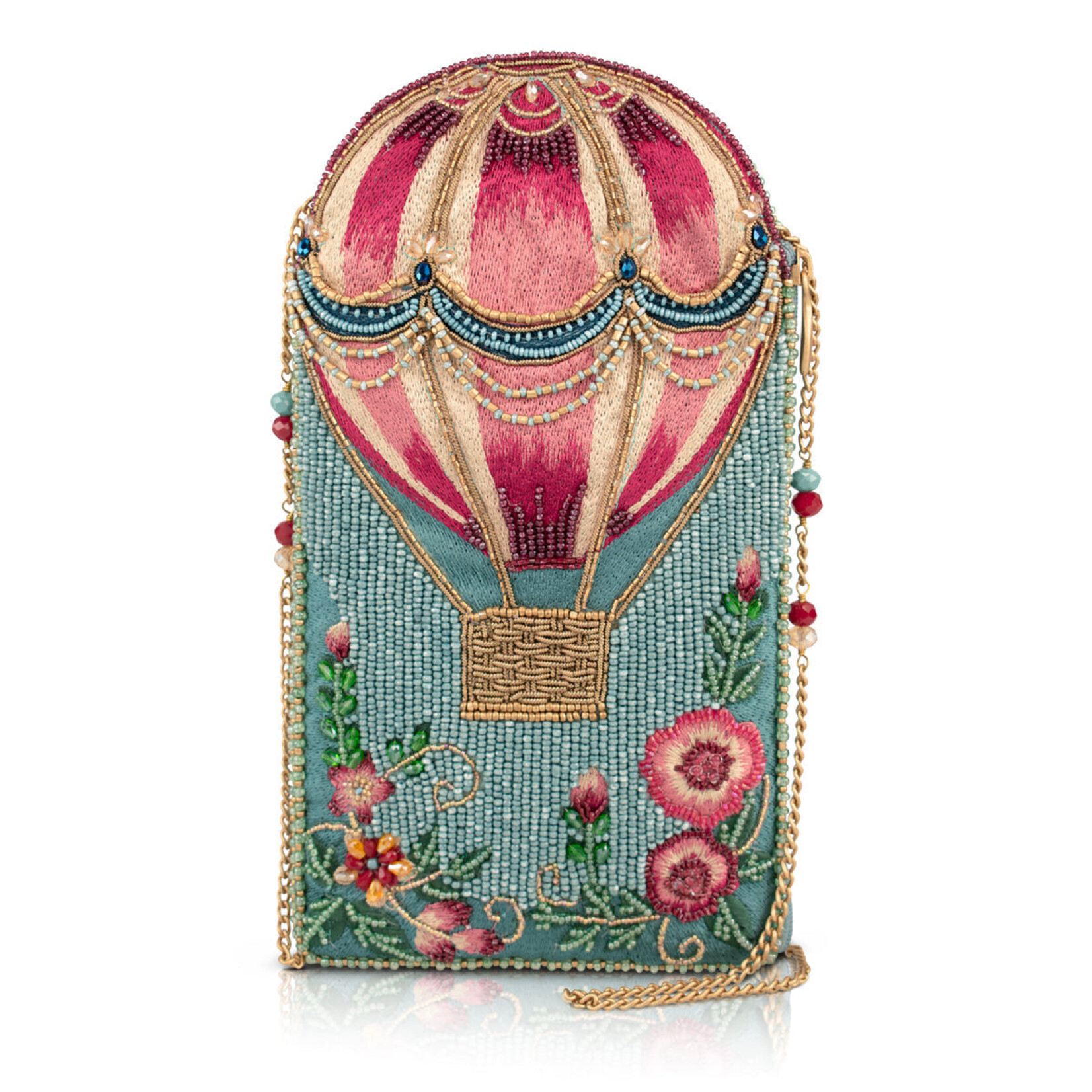 Mary Frances Full of Hot Air Balloon Beaded Crossbody Phone Bag