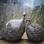 Les Céramiques de Lussan Guinea Fowl Brown Spotted White