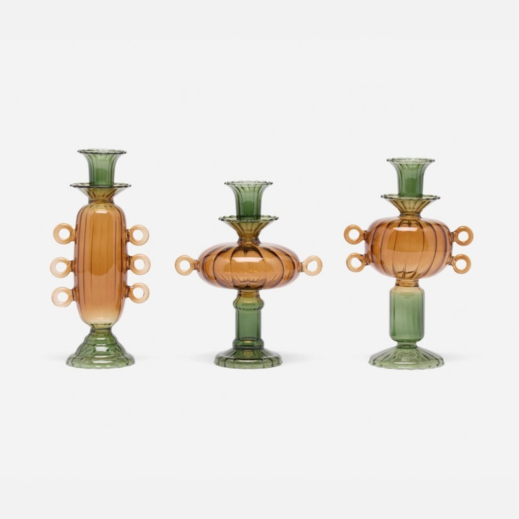 Blue Pheasant Ambrose Hand Blown Glass Candle Holders (Set of 3)