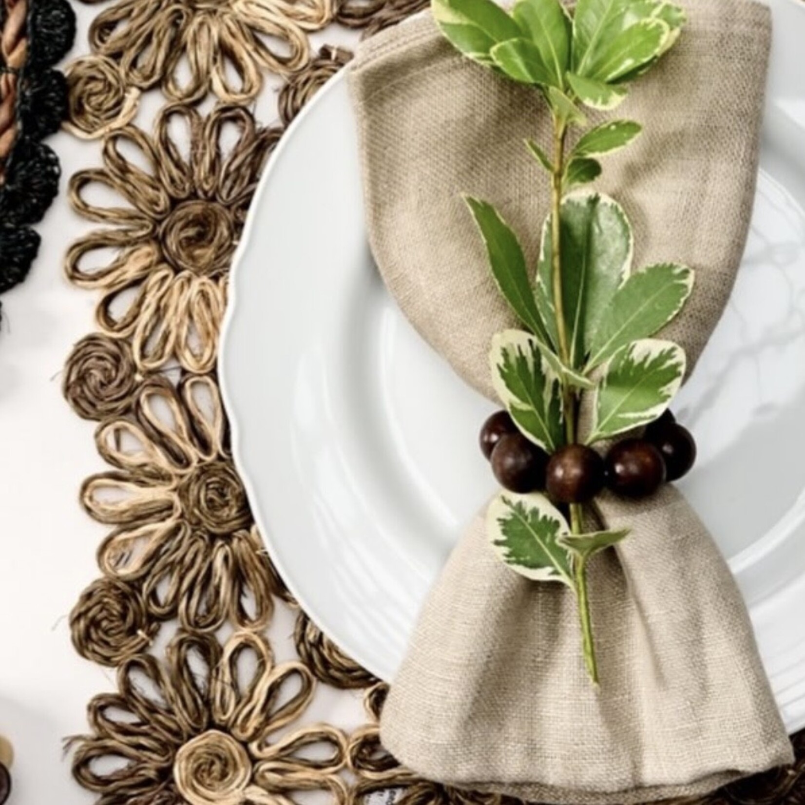 Deborah Rhodes Cocoa Wood Napkin Rings (Set of 4)