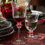 Juliska Nell Ruffle Glassware in Ruby