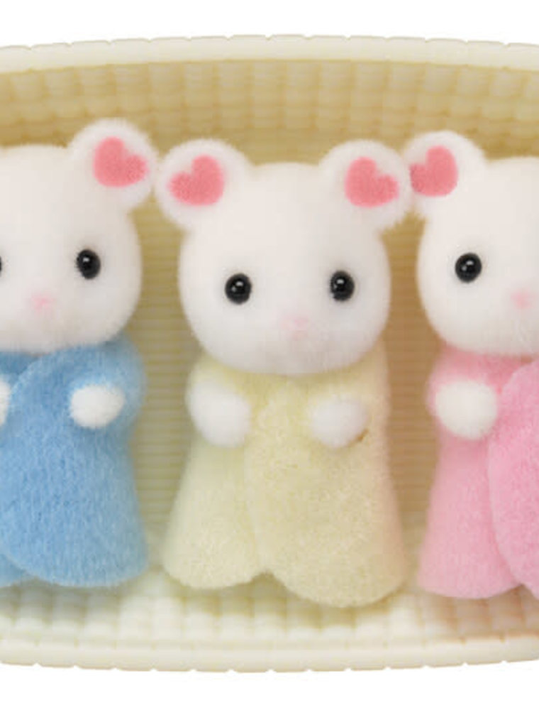 Calico Critters CC Marshmallow Mouse Triplets