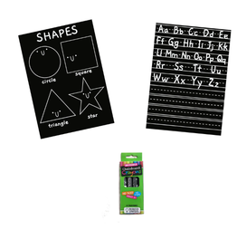 Imagination Starters Chalkboard Mini Mat Letters/Shapes Set