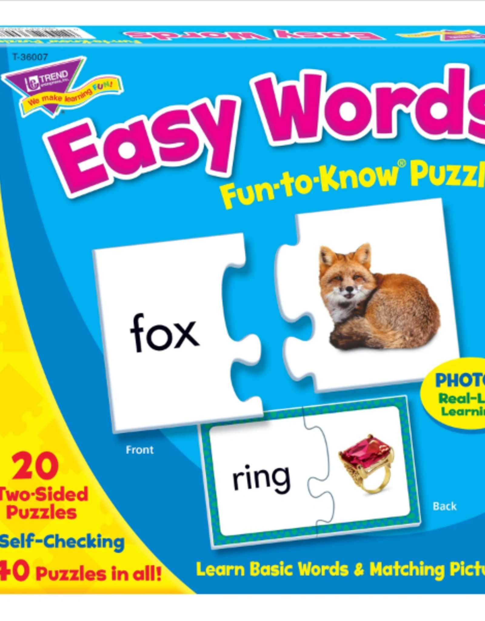 Easy Words Educational 2pc Puzzle Match