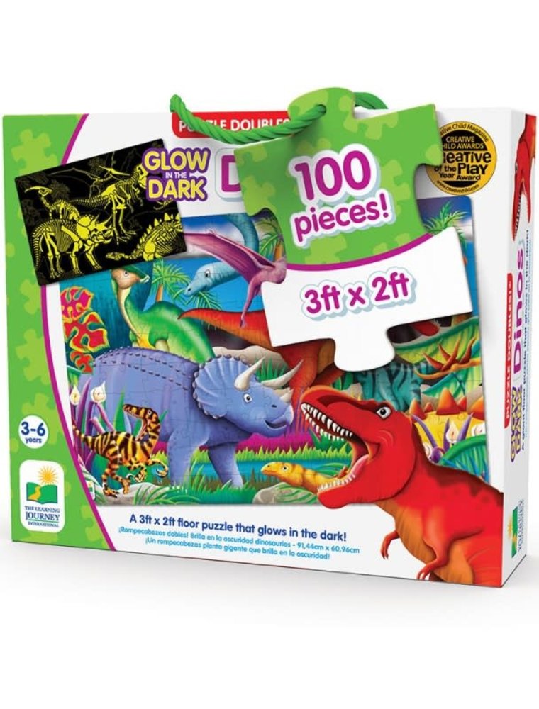 The Learning Journey 100pc Puzzle Doubles Glow In The Dark Dino