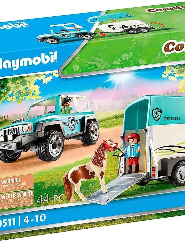 Playmobil PM Car with Pony Trailer