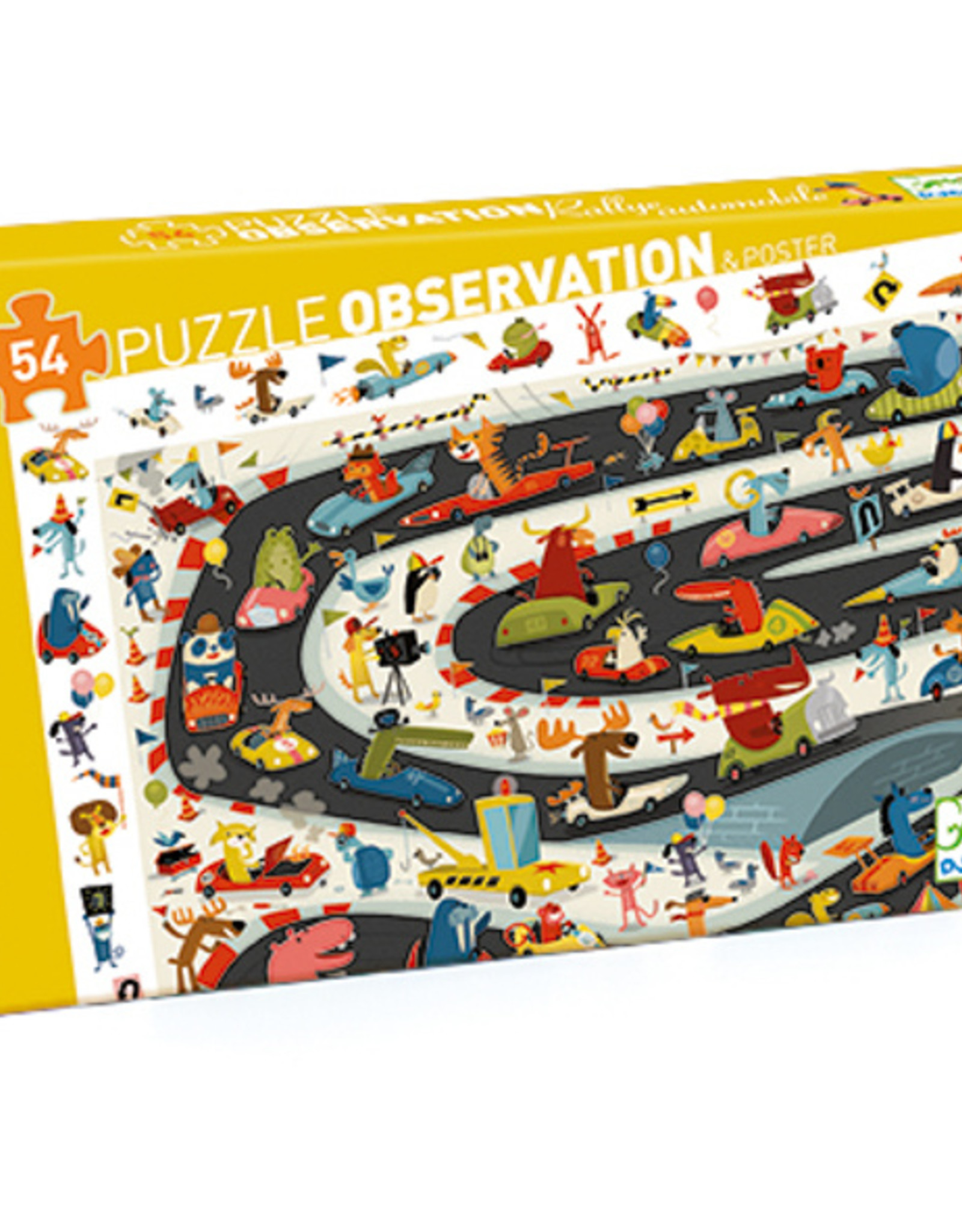 Djeco Djeco - Rally Automobile Observation Puzzle 54pce