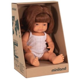 Miniland Baby Doll 38cm - Caucasion Red Hair Girl