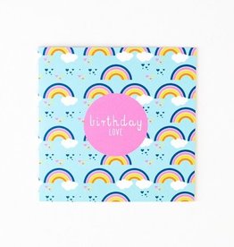 Two Little Ducklings Large Birthday Card - Birthday Love - Rainbow