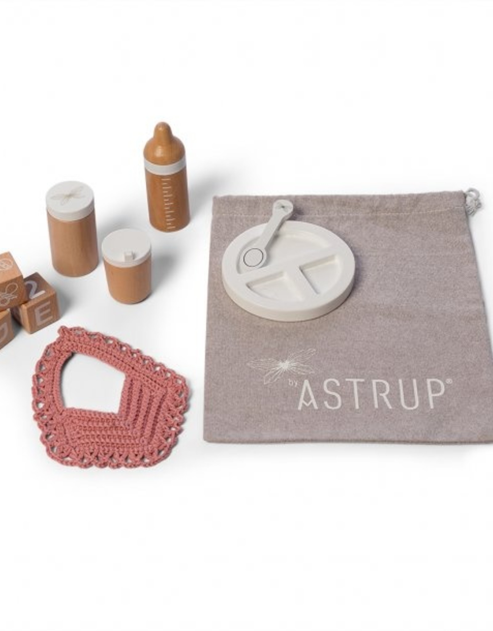 Astrup Astrup - Wooden Doll Feeding Set