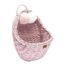 Lilu - Wicker Wall Basket Dusty Pink