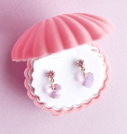 Lauren Hinkley Lauren Hinkley - Blush Pink Jewel Heart Earings