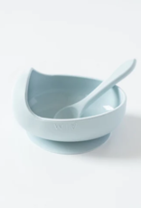 Wild Indiana Wild Indiana - Silicone Baby Bowl & Spoon Set Duck Blue
