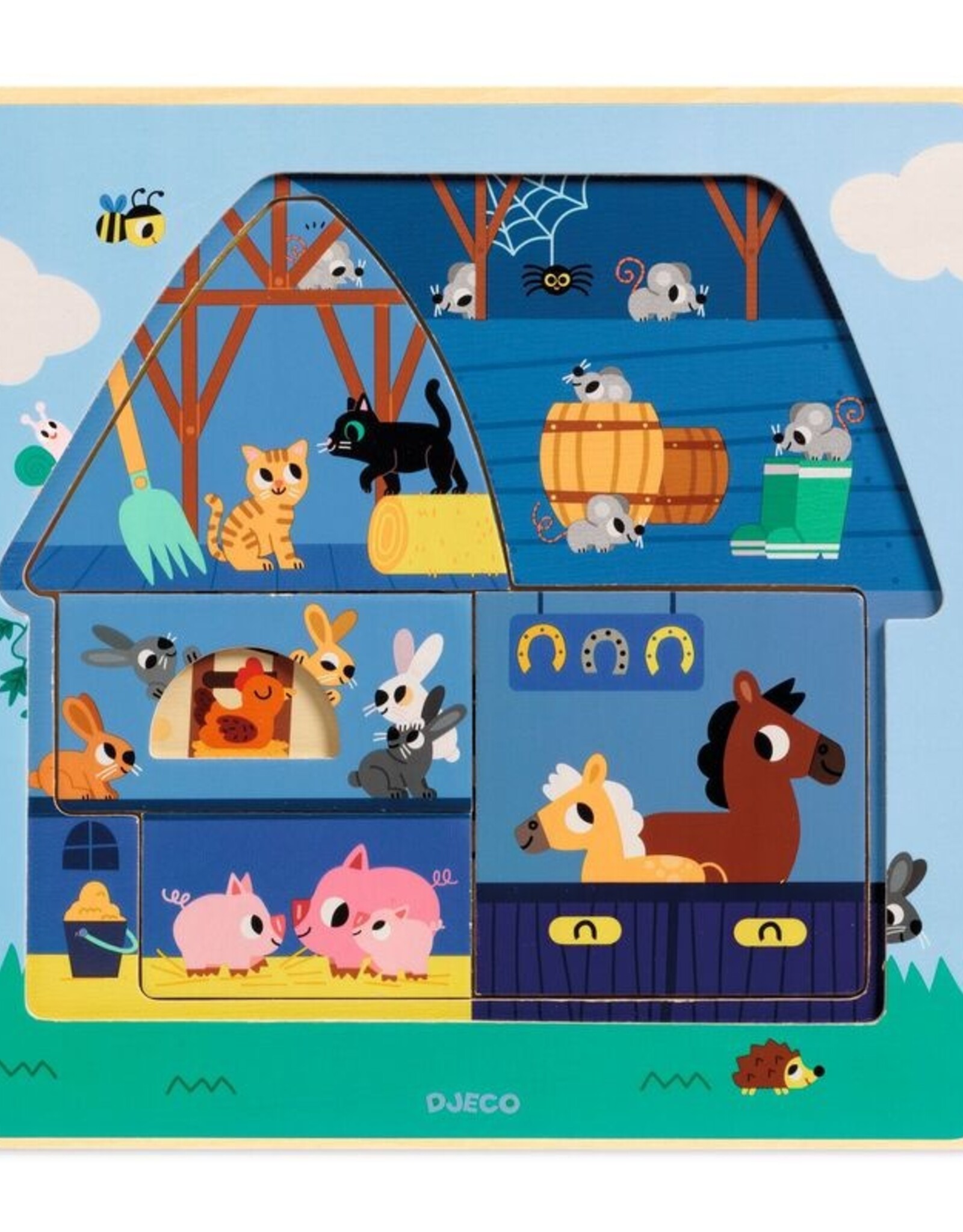 Djeco Djeco - The Barn 3 Layer Wood Puzzle