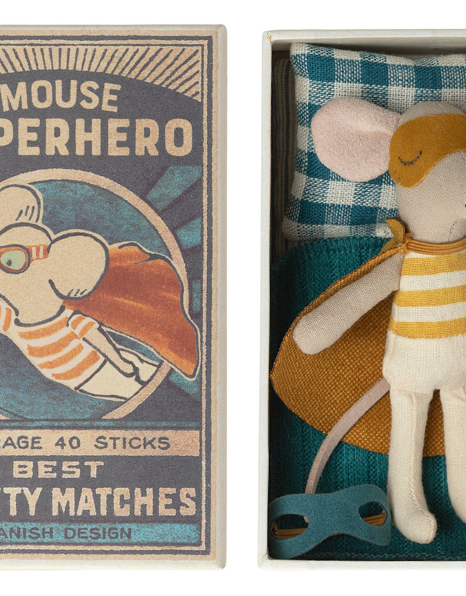 Maileg Maileg - Super Hero Mouse In Matchbox
