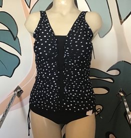 Karmilla Swimwear Black/White Ruched Tankini T5-109