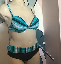 Karmilla Swimwear Blue/Jade Strip Bikini Top B3-101