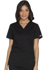 Cherokee Core Stretch Women's V-Neck Top w/ Two Patch Pockets (Plus SIze)