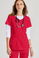 Grey's Anatomy Spandex Stretch Women's "Carly" 3 Pocket neck Top (Regular)