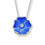 Nicole Barr NB S/S Blue Rose Pend Wht Sapph #NN0018YB